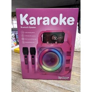 JOYC Mic Drop Karaoke Machine With 2 Wireless Mics & RGB Lights 2AKZ8-LBS237